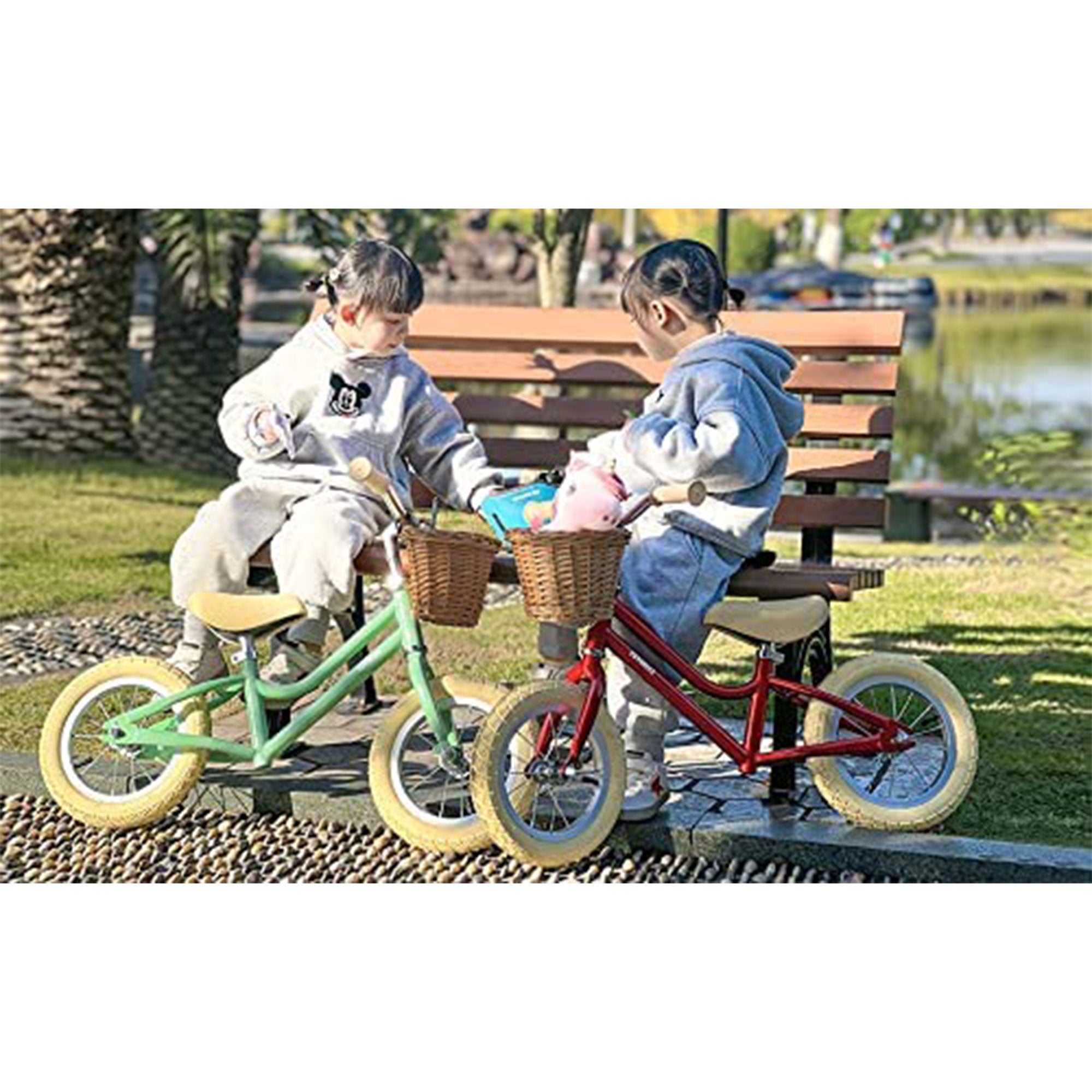 Petimini 12" Kids Balance Bike w/Basket for 2-6 Year Olds, Peach (For Parts) - VMInnovations