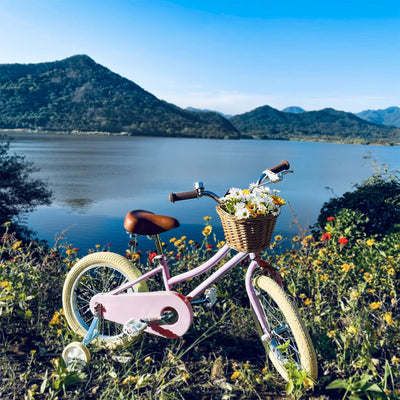 Petimini 18" Child Bicycle with Basket, Bell, and Training Wheels, Pink (Used) - VMInnovations