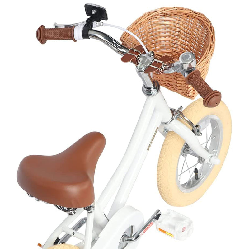 Petimini 14 " Child Bicycle w/ Basket, Bell, and Training Wheels, White (Used)