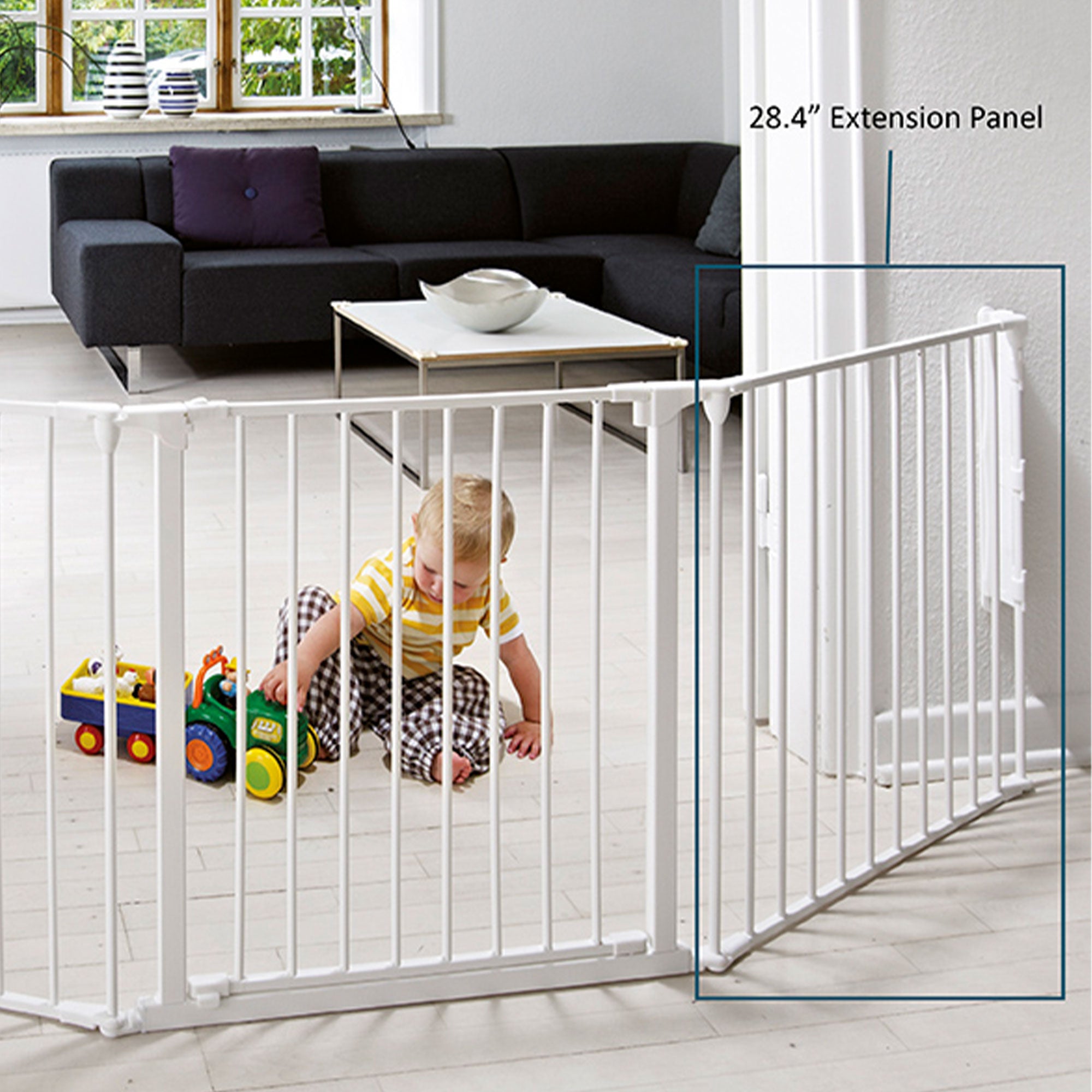 Scandinavian Pet Flex Metal 28.4in Baby Gate Extension Panel Accessory, White - VMInnovations