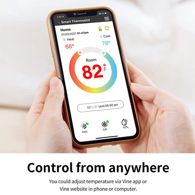 Wi Fi 7 Day and 8 Period Programmable Smart Home Thermostat, 5th Gen (Open Box) - VMInnovations