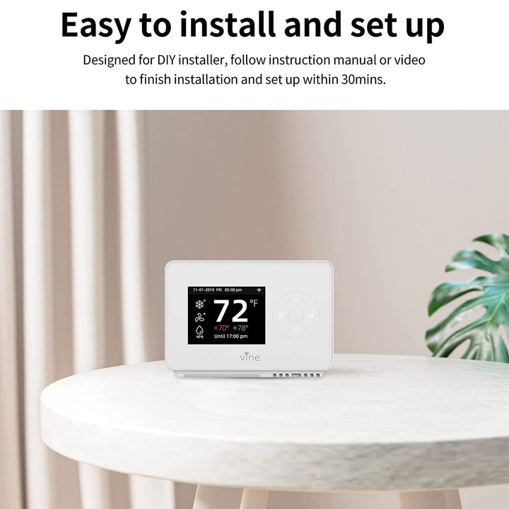 Vine TJ-225 Wi Fi 7 Day & 8 Period Programmable Smart Home Thermostat (Open Box)