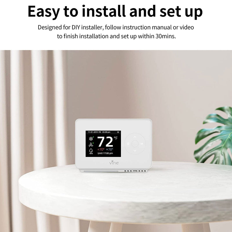 Vine Wi Fi 7 Day & 8 Period Programmable New Gen Smart Home Thermostat (Used)