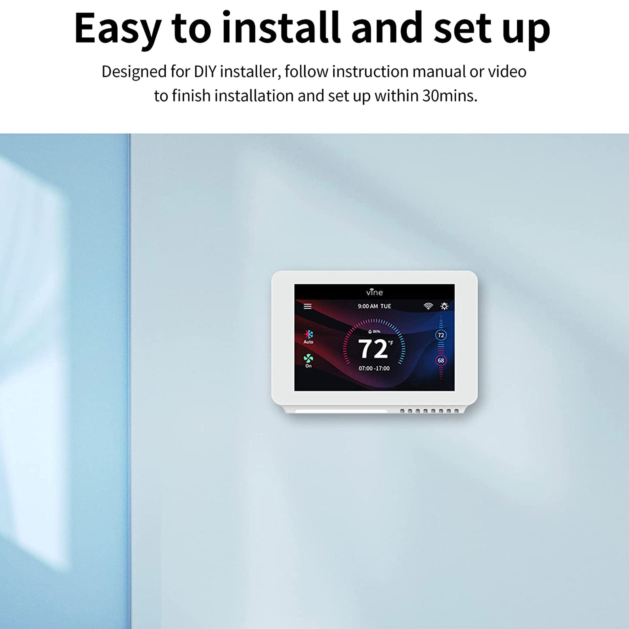 Vine Wi Fi 7 Day & 8 Period Programmable Smart Home Thermostat, 6 Gen (Open Box)