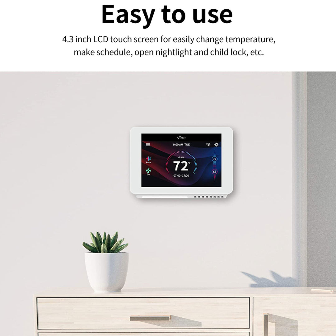 Vine Wi Fi 7 Day & 8 Period Programmable Smart Home Thermostat, 6 Gen (Open Box)