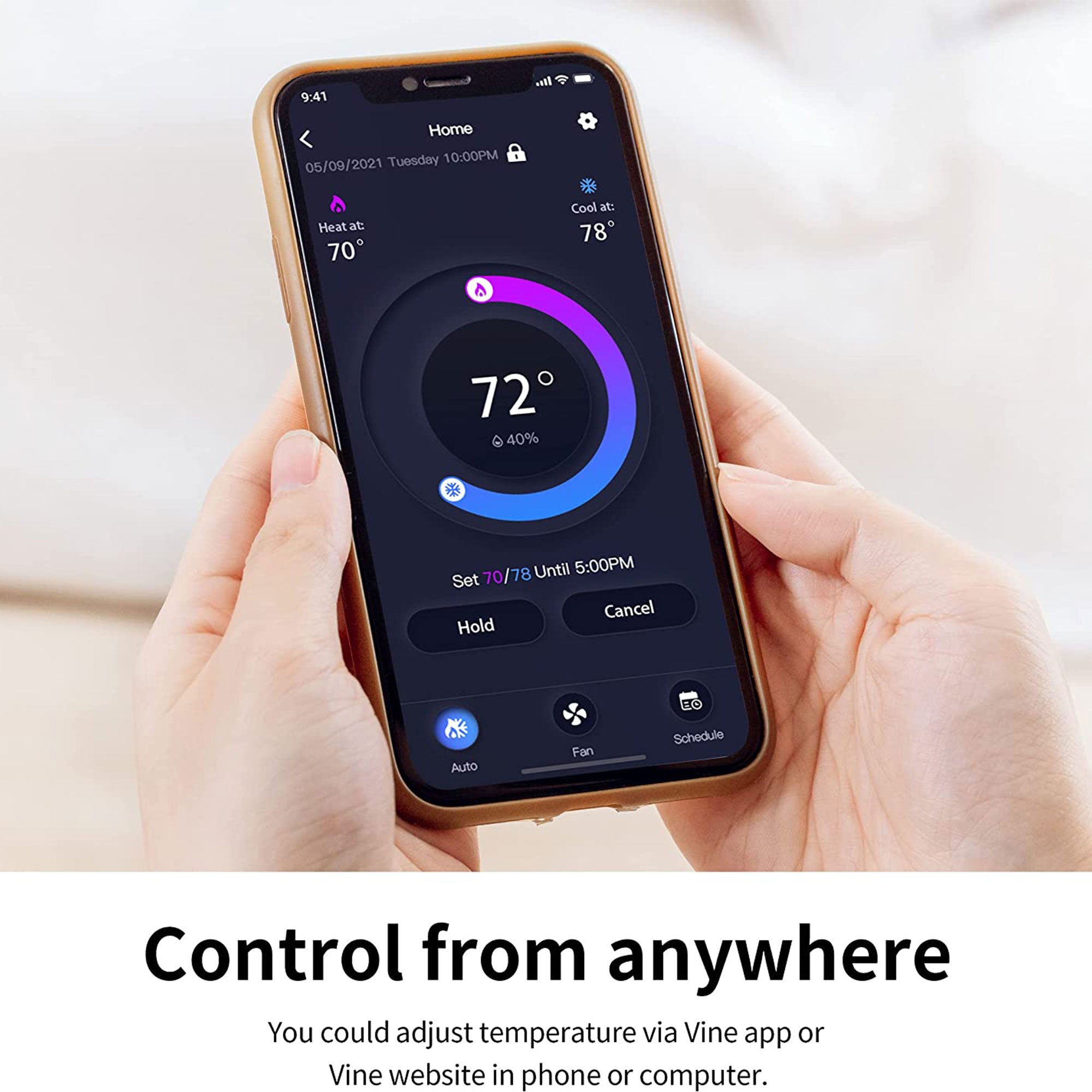 Vine Wi Fi 7 Day & 8 Period Programmable Smart Home Thermostat, 6 Gen (Open Box) - VMInnovations