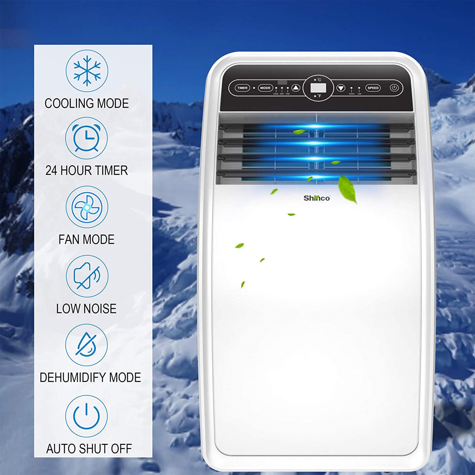 Shinco 8,000 BTU AC Unit, Dehumidifier, and Fan for 200 SqFt Rooms (Open Box) - VMInnovations