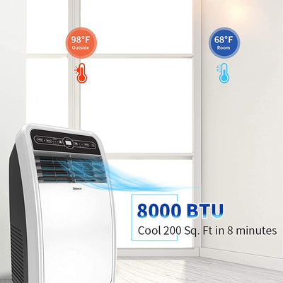 Shinco 8,000 BTU AC Unit, Dehumidifier, and Fan for 200 SqFt Rooms (Open Box) - VMInnovations