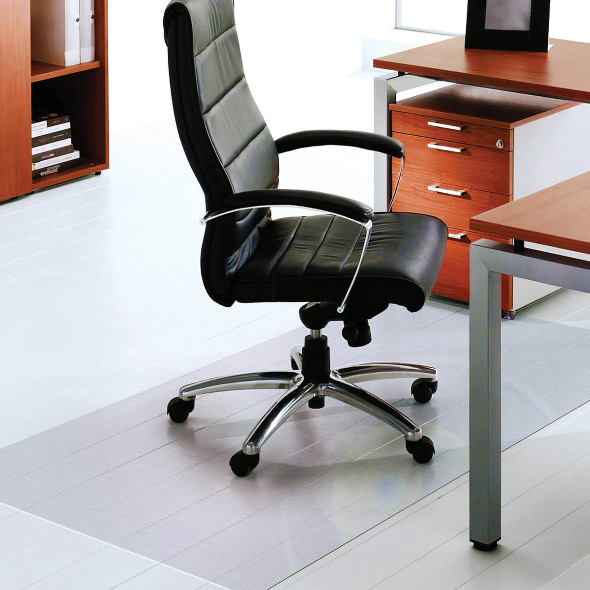 Floortex Ultimat XXL 79 x 60 In Durable Office Chair Mat for Hard Floors, Clear