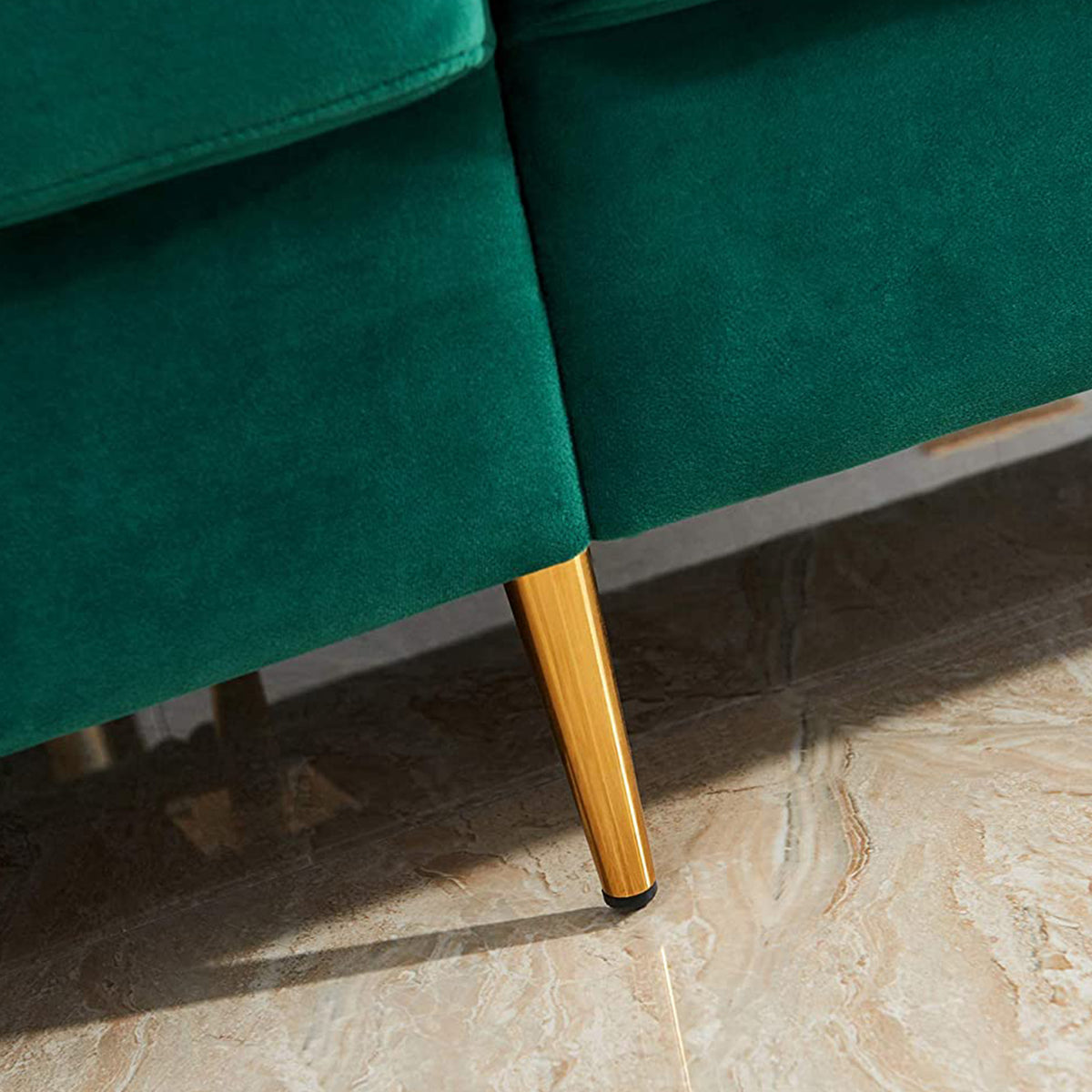 JULYFOX Mid Century Modern Button Tufted Velvet Loveseat Sofa Couch, Green