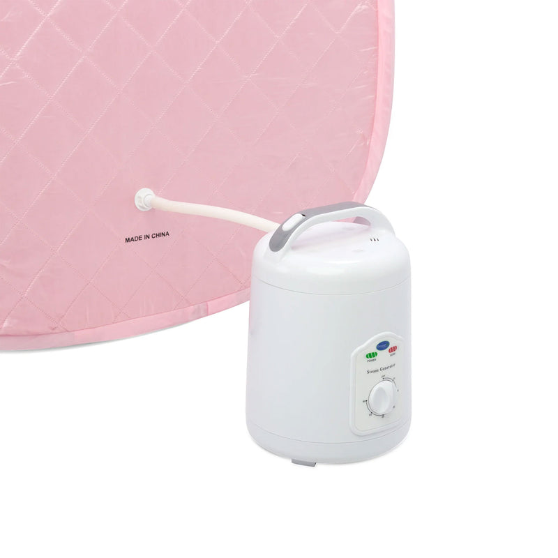 Durasage Foldable Steam Sauna Spa with 60 Minute Timer and Stool, Light Pink