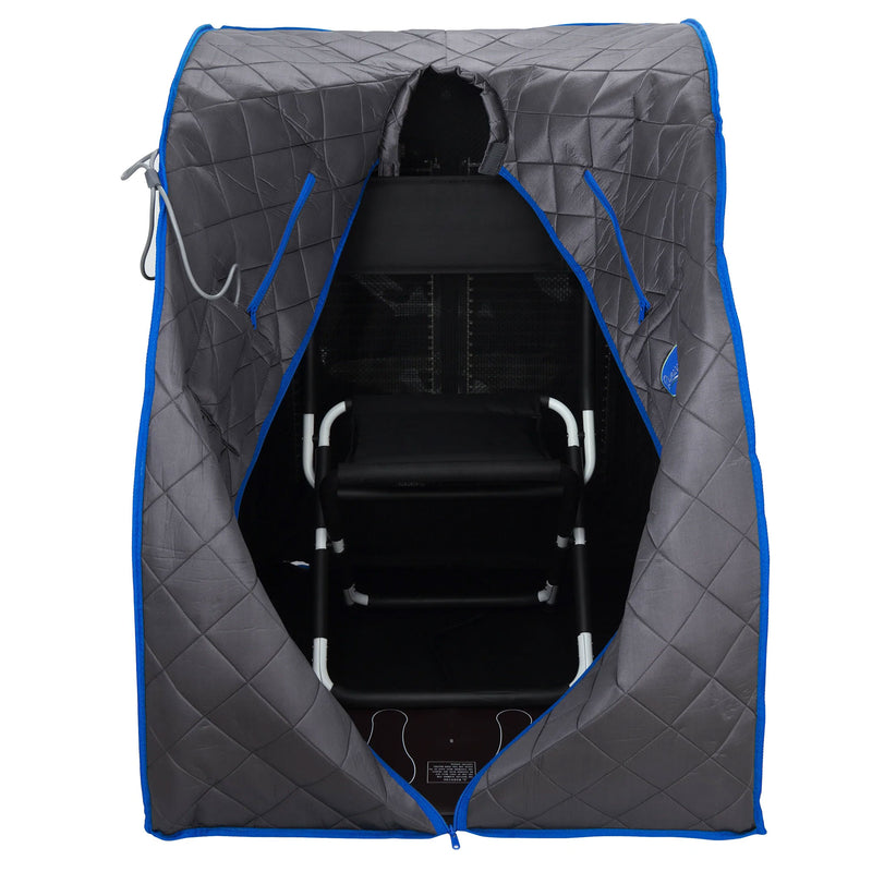 Personal Infrared Sauna with Premium Chair and Heated Footpad, Black (Open Box)
