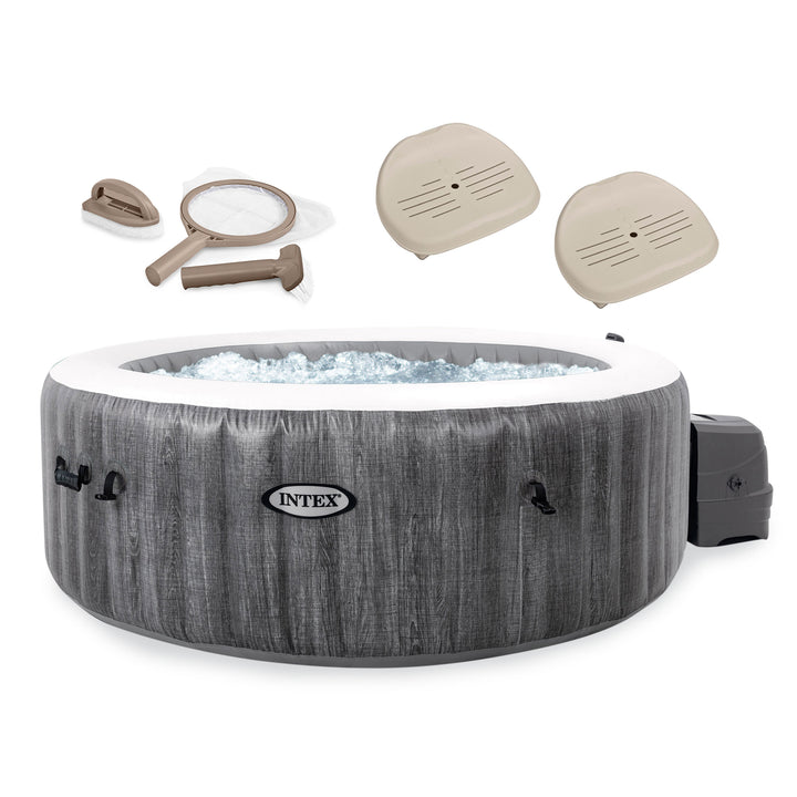 Intex PureSpa Plus Inflatable Hot Tub Jet Spa with Maintenance Kit and 2 Seats