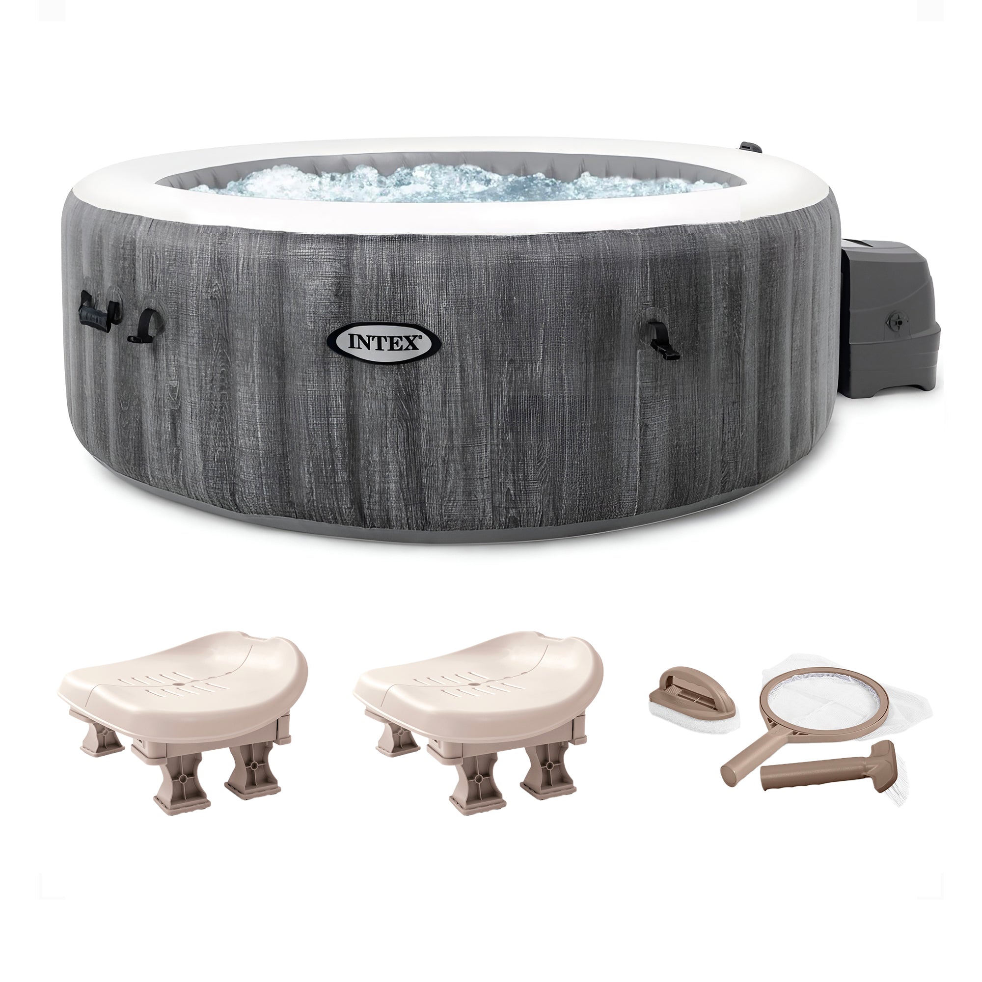 Intex PureSpa Plus Inflatable Hot Tub Jet Spa with Maintenance Kit and 2 Seats - VMInnovations