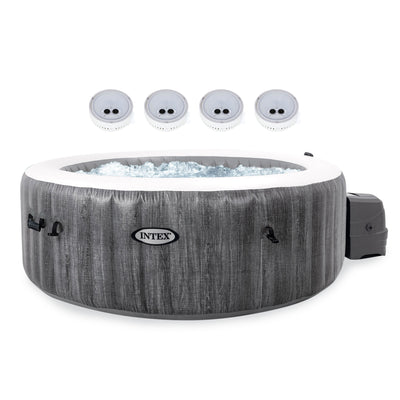 Intex PureSpa Plus Inflatable Hot Tub Jet Spa w/ 4 Battery Multi-Colored Lights - VMInnovations