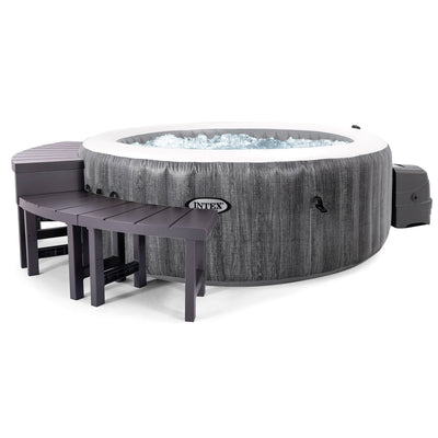 Intex PureSpa Plus Greywood Inflatable Hot Tub Jet Spa w/ Accessories Benches - VMInnovations