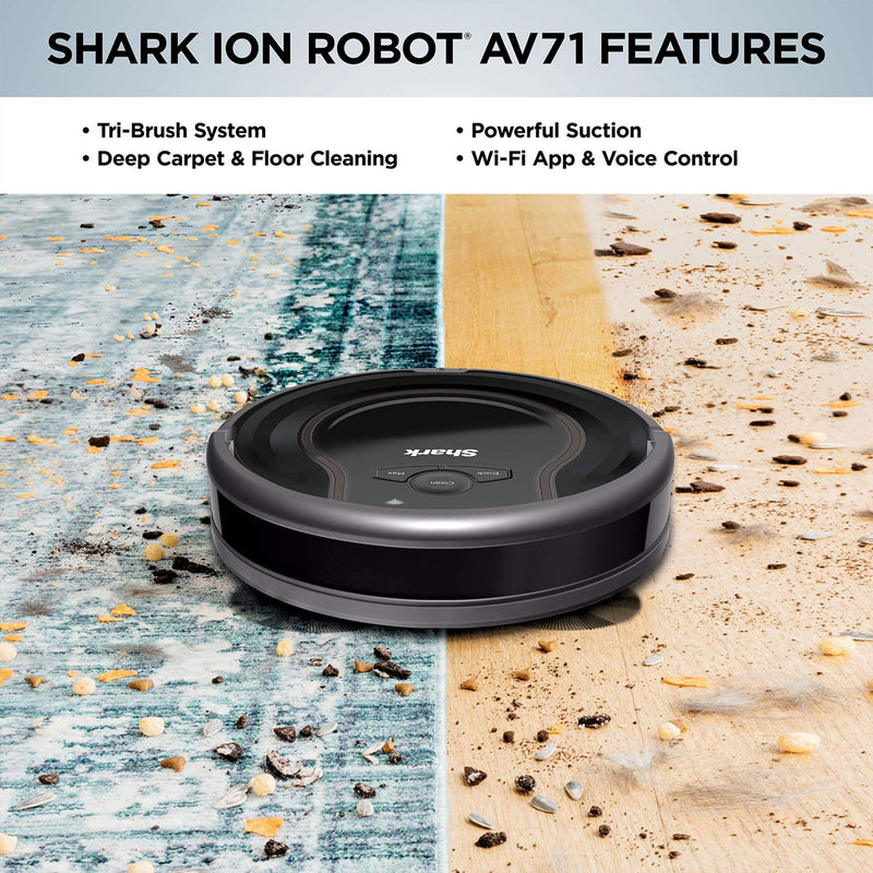 Shark ION Wi-Fi Connected Robot Vacuum Cleaner with 120 Minute Runtime, Black