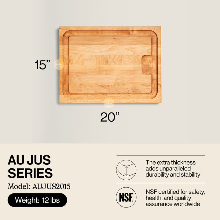 Au Jus Rectangular Cutting/Carving Board with Juice Groove  (Open Box)