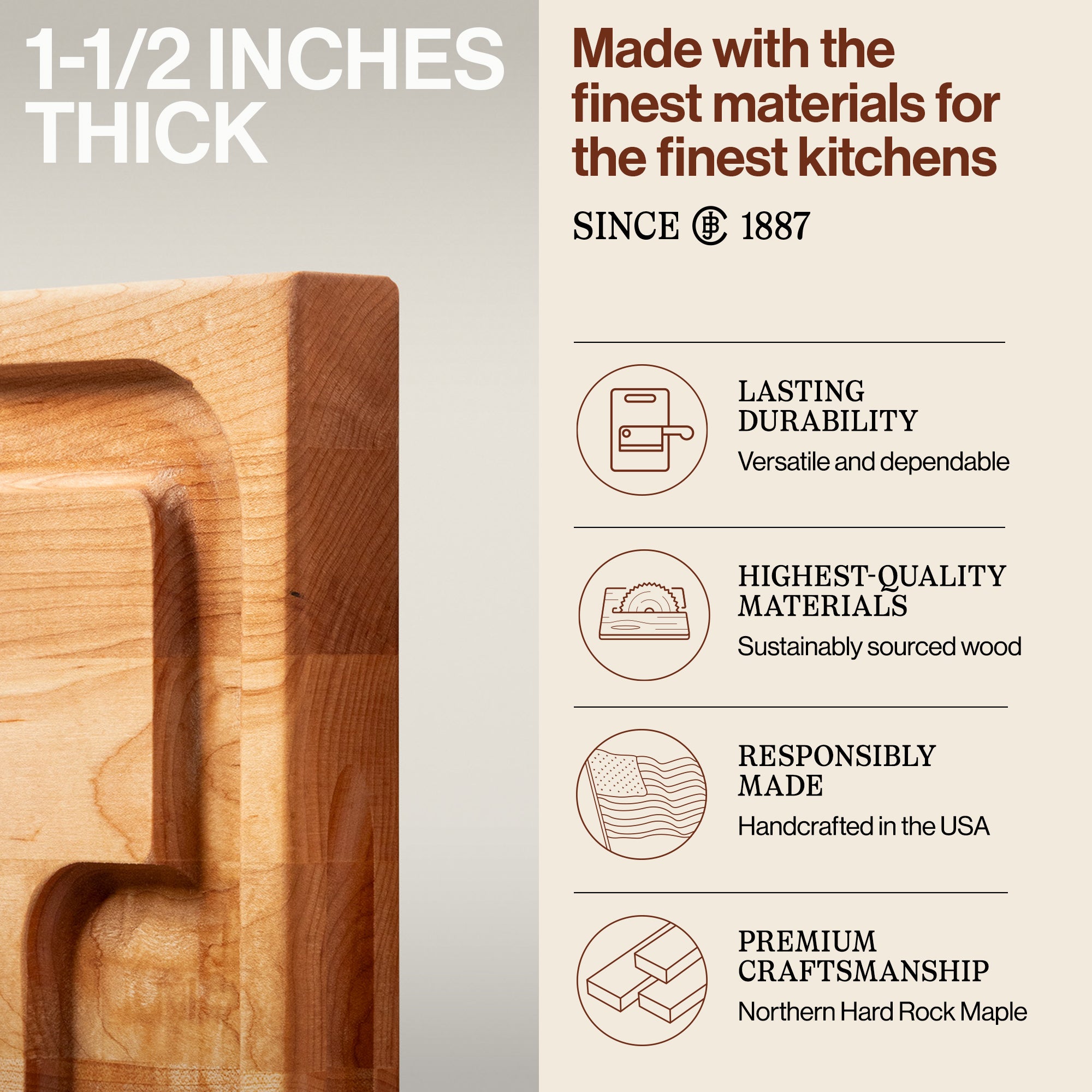 Au Jus Rectangular Cutting/Carving Board with Juice Groove  (Open Box) - VMInnovations