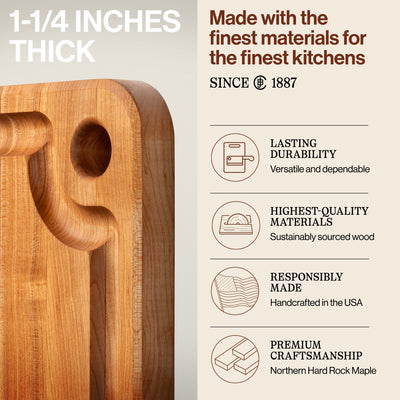 John Boos Maple Wood Edge Grain Kitchen Cutting Board,22" x 16" x 1.25" (Used) - VMInnovations