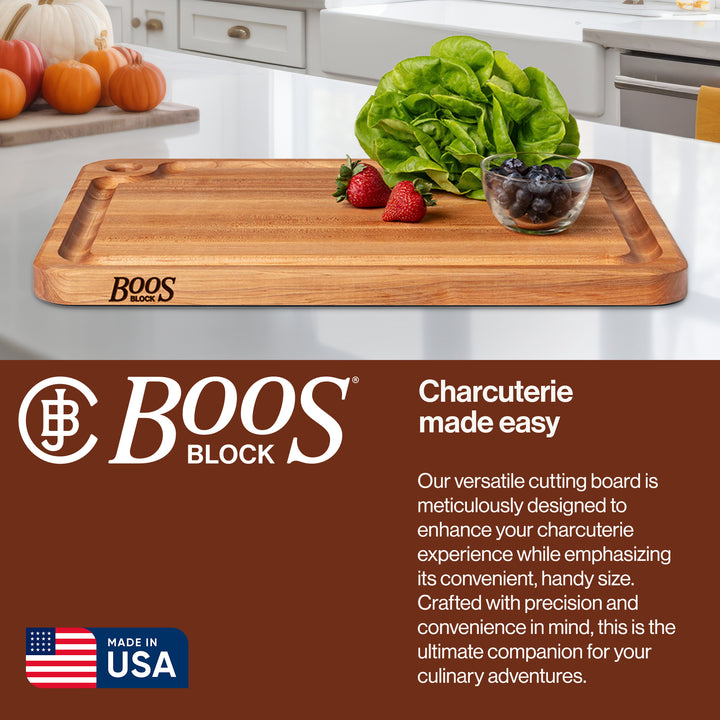 John Boos Maple Wood Edge Grain Kitchen Cutting Board,22" x 16" x 1.25" (Used) - VMInnovations