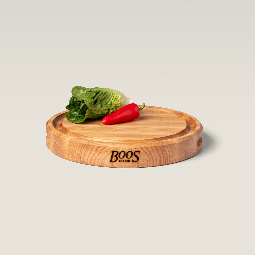 12 Inch Round Cutting/Carving Board w/Juice Groove, Maple Wood (Open Box)