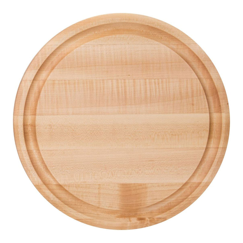 John Boos Round Maple Wood Cutting Board with Juice Groove, 12" x 12" x 1.75"