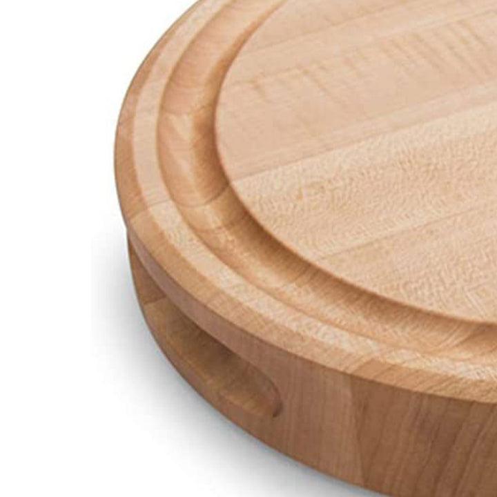 John Boos Round Maple Wood Cutting Board with Juice Groove, 12" x 12" x 1.75"