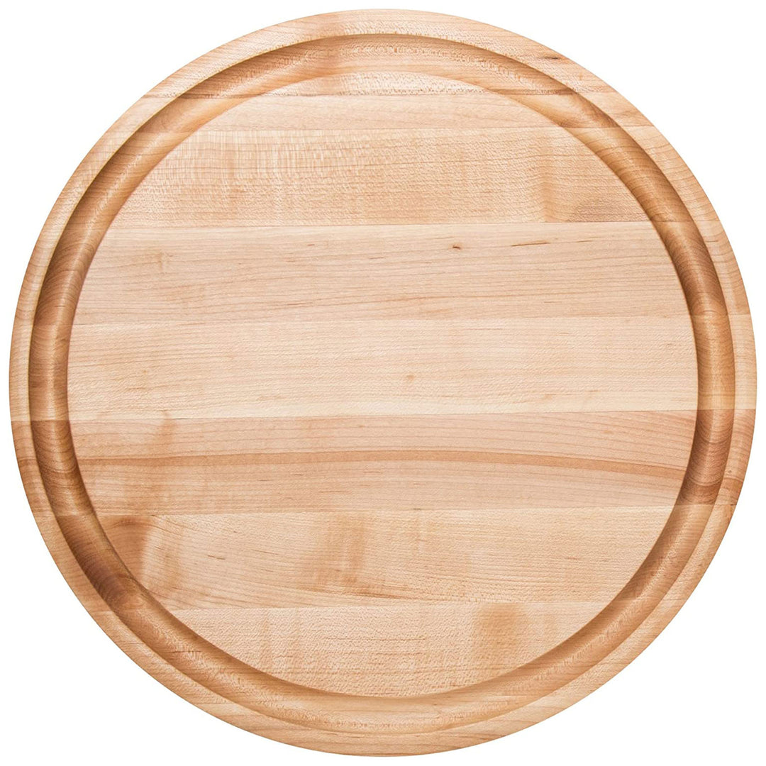 John Boos Round Maple Wood Cutting Board with Juice Groove, 15" x 15" x 1.75"