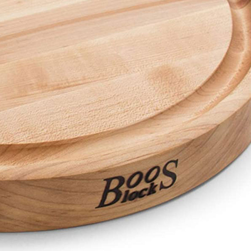 John Boos Round Maple Wood Cutting Board with Juice Groove, 15" x 15" x 1.75"