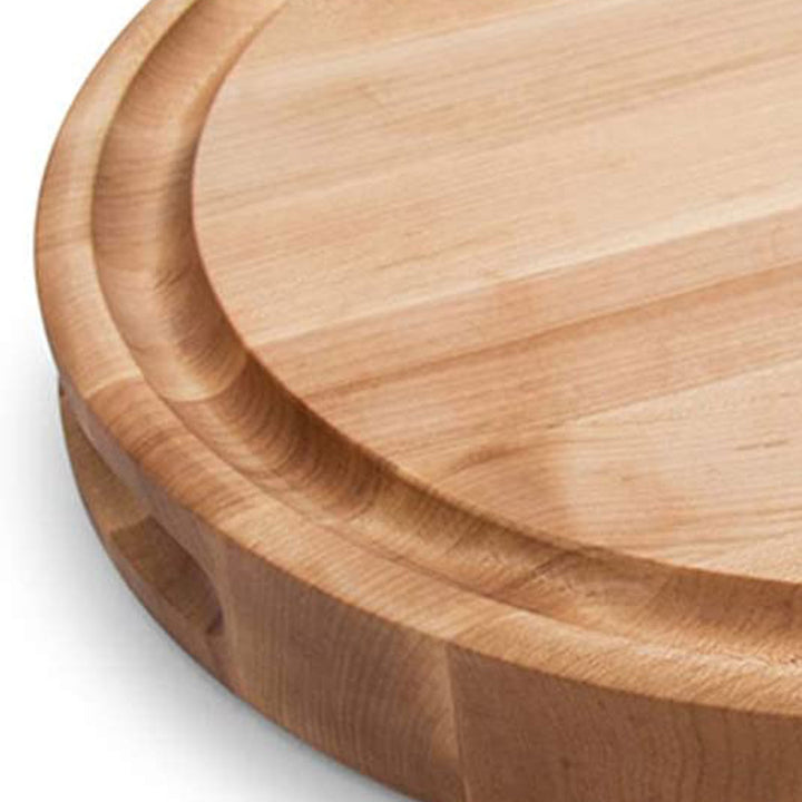 John Boos Round Maple Wood Cutting Board with Juice Groove, 15" x 15" x 1.75"