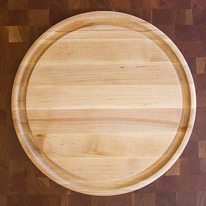 John Boos Round Maple Wood Cutting Board with Juice Groove, 15" x 15" x 1.75"