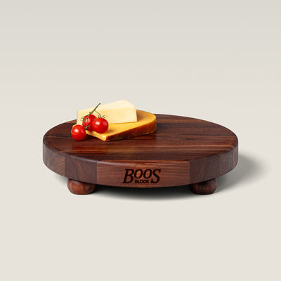 John Boos Walnut Wood Edge Grain Round Cutting Board for Kitchen, 12"x1.5"(Used)