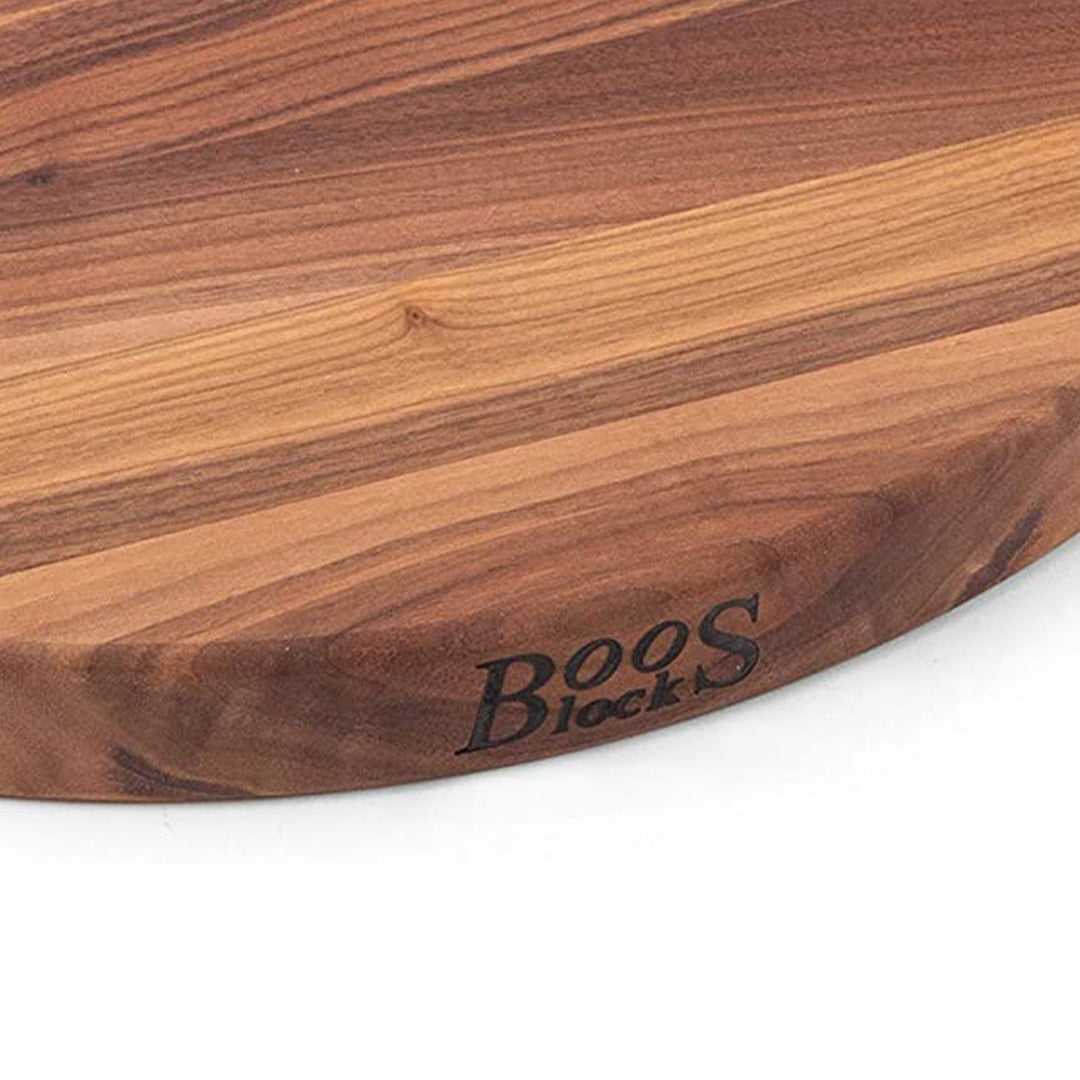 John Boos Walnut Wood End Grain Round Cutting Board for Kitchen,18" x 18" x 1.5"