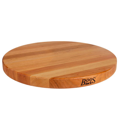 John Boos Cherry Wood End Grain Round Cutting Board for Kitchen,18" x 18" x 1.5"