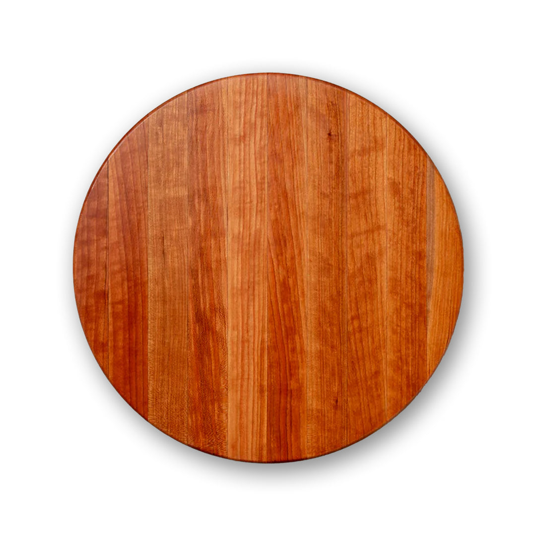 CHY-R18 18 Inch Round Cherry Wood Edge Grain Reversible Cutting Board (Open Box) - VMInnovations