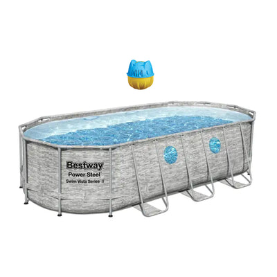 Bestway 18' x 9' x 48" Above Ground Pool Set & Hey! Cool Pool Flip Plop Float - VMInnovations