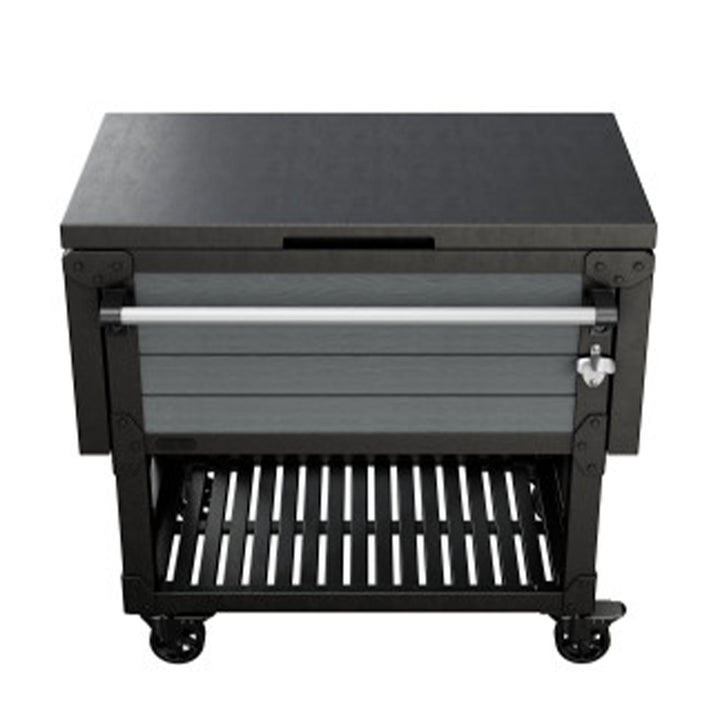 Keter Outdoor Patio Cooler Chest, 89.8 Qt Beverage Bar Cart w/ Wheels(For Parts) - VMInnovations