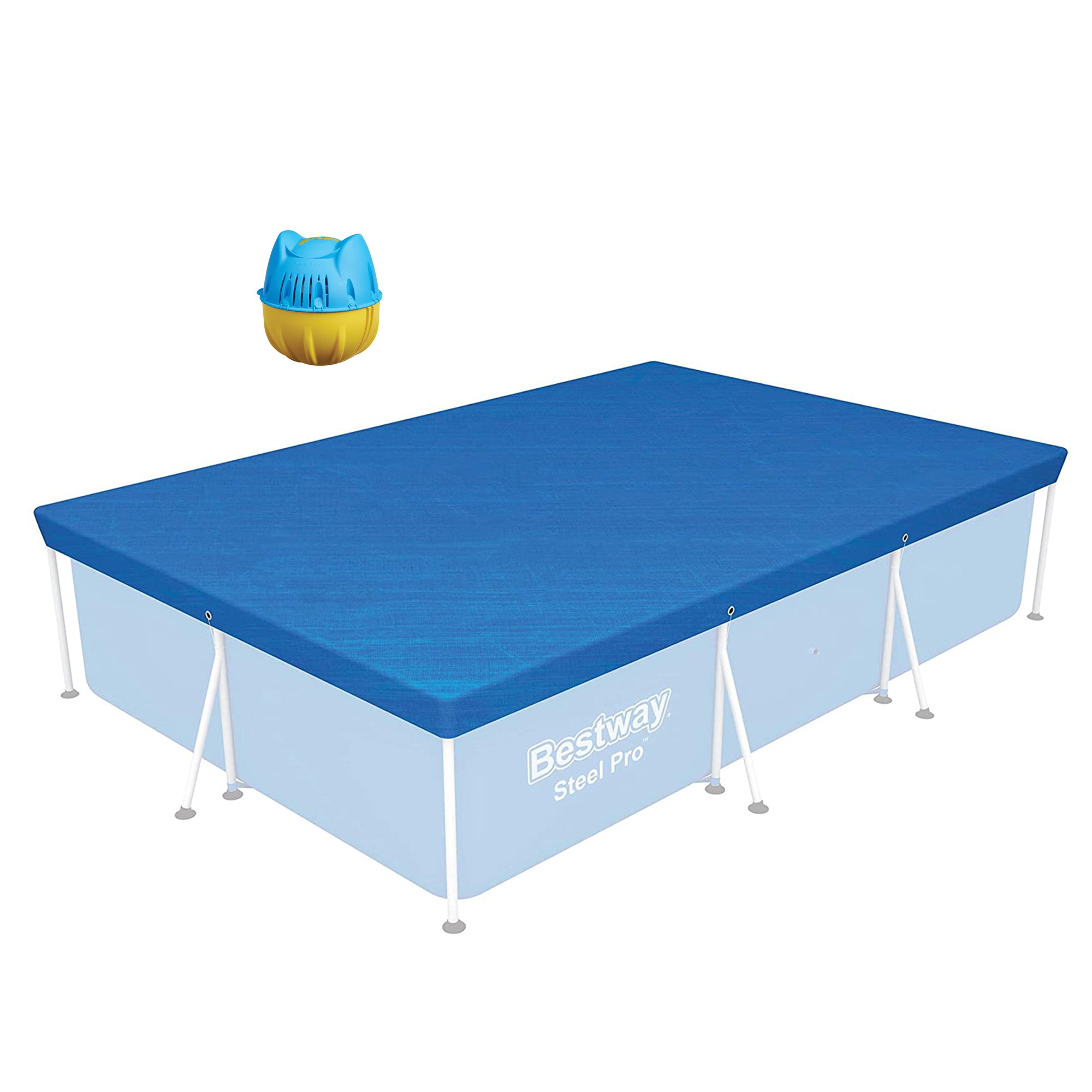 Hey! Cool Pool Flip Plop Float Mineral Cleaning Care with Bestway Pool Cover