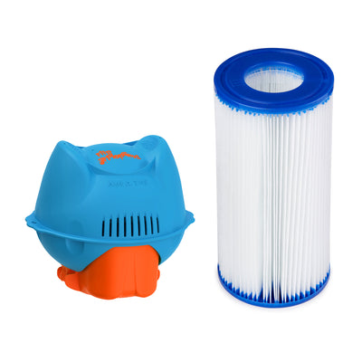 Hey! Cool Pool Flip Plop Pool Mineral Dispenser + Bestway Filter Pump Cartridge - VMInnovations