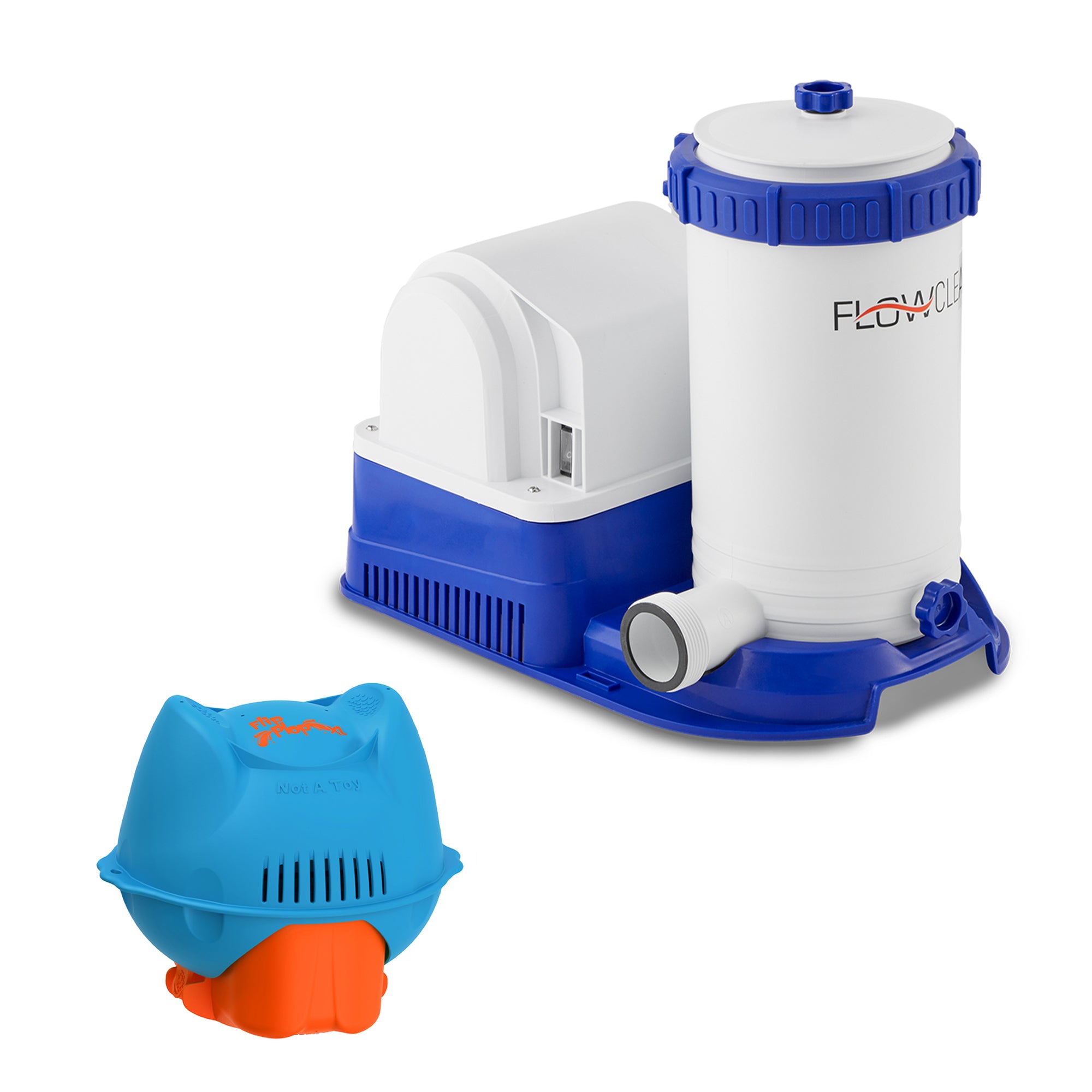 Hey! Cool Pool Flip Plop Pool Mineral Dispenser + Bestway Flowclear Filter Pump - VMInnovations