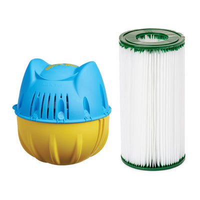 Hey! Cool Pool Flip Plop Float Mineral Cleaning Care w/ Coleman Filter Cartridge - VMInnovations
