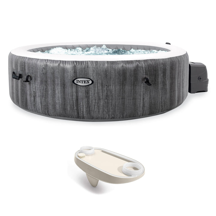 Intex PureSpa Plus Inflatable Hot Tub + Intex Tray Accessory w/ LED Light Strip