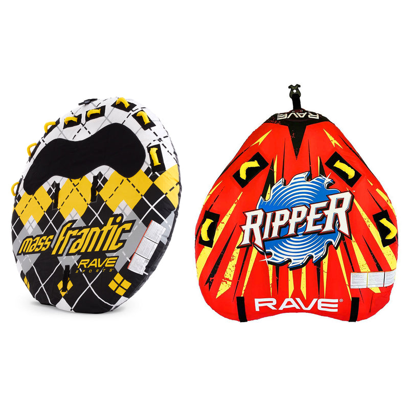 RAVE Sports Mass Frantic 4 Rider Towable Float + Ripper 2 Rider Towable Float