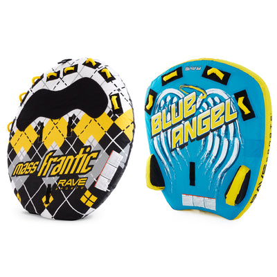 RAVE Sports Mass Frantic 4 Rider Towable Tube + Blue Angel 2 Rider Towable Tube