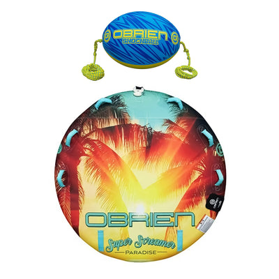 O'Brien Oval Shock Ball Towable Rope Float & Super Screamer Inflatable Tube Raft