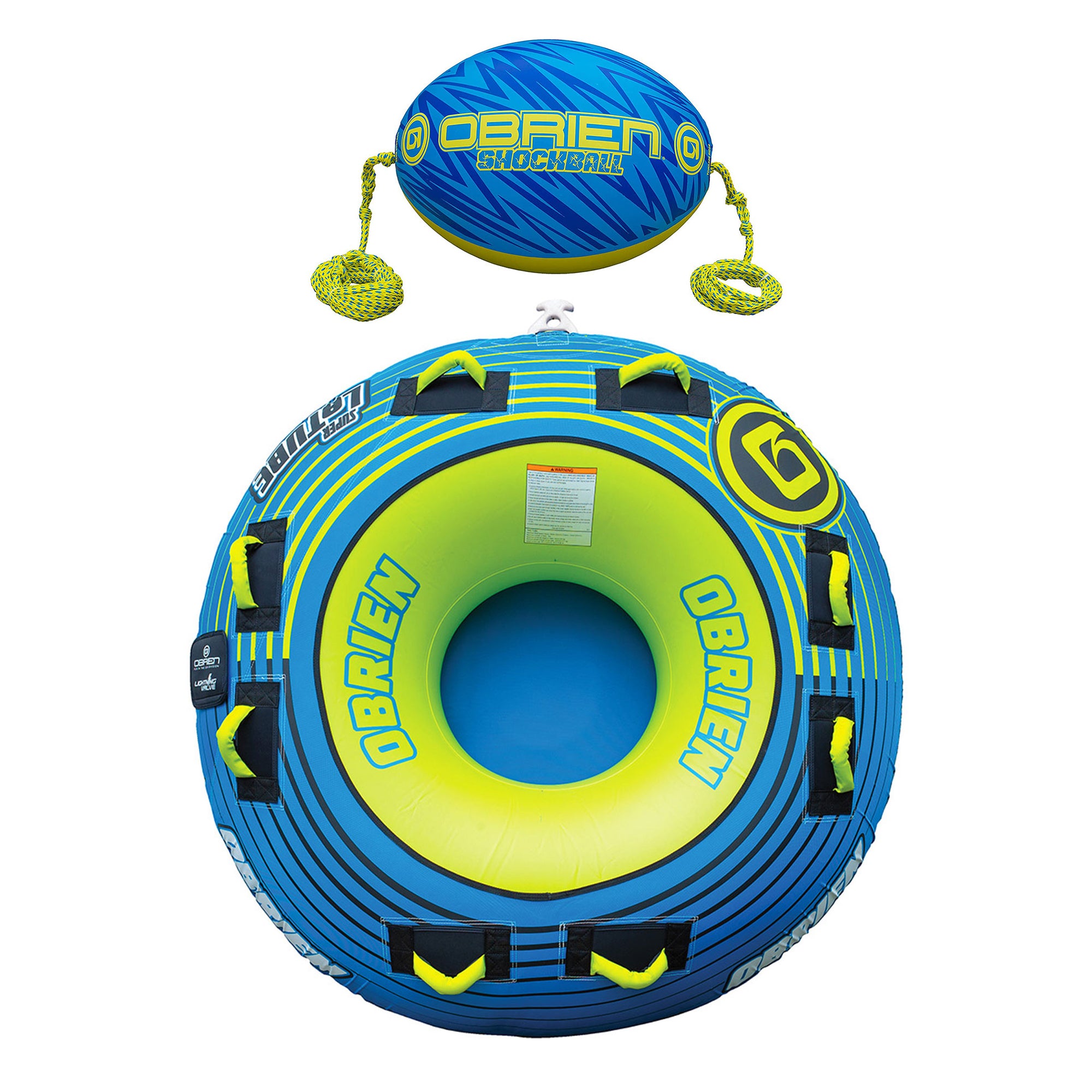O'Brien Super Le Tube 70In Towable Inner Tube w/ Oval Shock Ball & Rope Float - VMInnovations