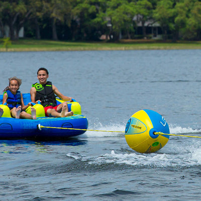 O'Brien Oval Shock Ball Towable Rope Float and Bat Wing 3 Person Inflatable Tube