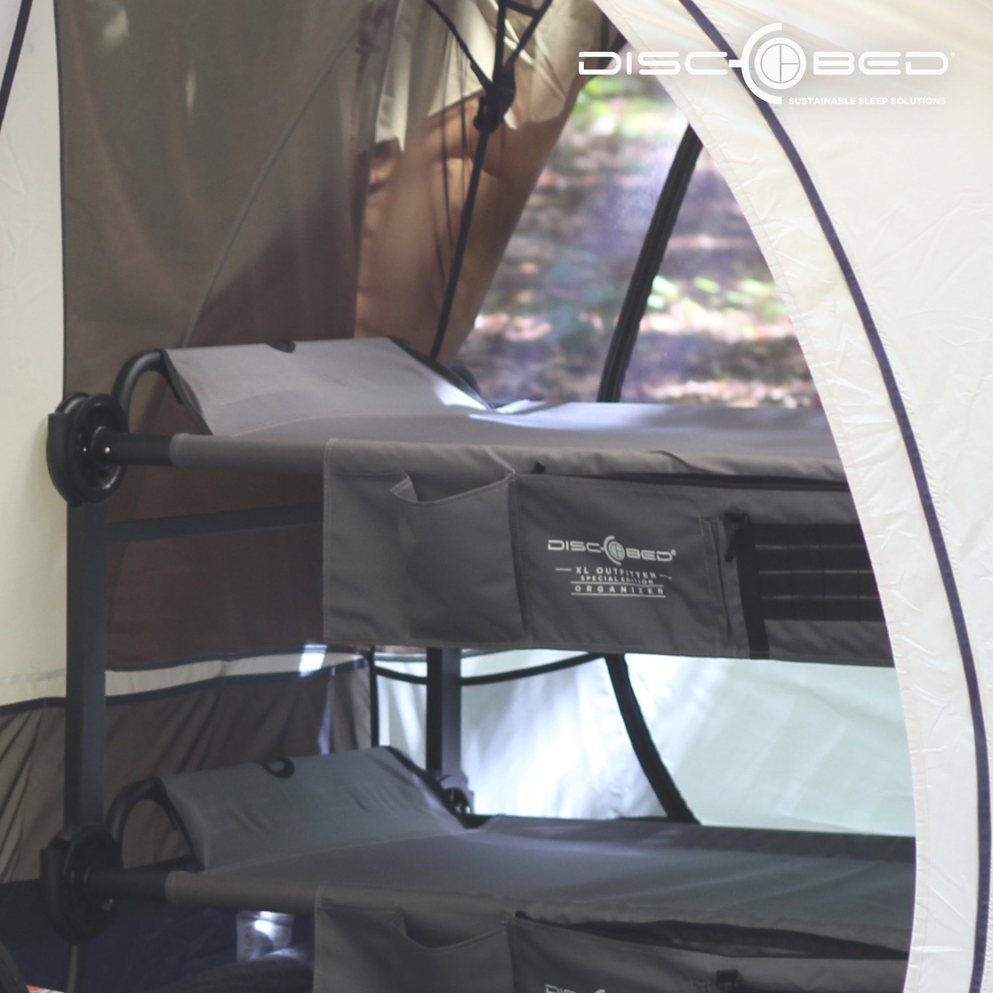 Disc-O-Bed XL Outfitter Bench Double Cot Camping Bunk with Organizers (Open Box) - VMInnovations
