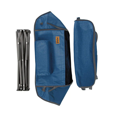Mac Sports Outdoor Collapsible Beach Cart, Blue & Black, w/ Camping Chair, Blue - VMInnovations